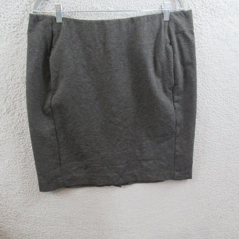J JIll Womens Skirt Large Gray Ponte Pencil Straight Pockets Stretch Career